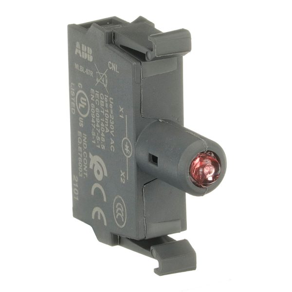 BLOQUE CON LED 230 VCA, ROJO / MLBL-07R