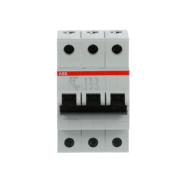 SH200 "C" MINIINTERRUPTOR 3 POLOS, 6 A