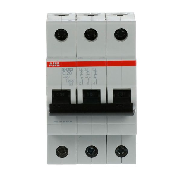 SH200 "C" MINIINTERRUPTOR 3 POLOS, 20 A