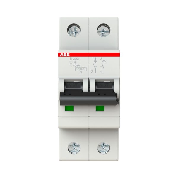 S200 "C" MINIINTERRUPTOR 2 POLOS, 4 A / S202-C4