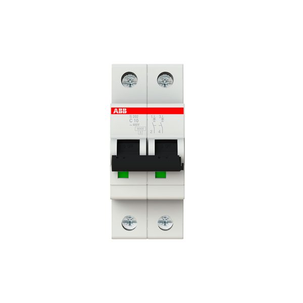 S200 "C" MINIINTERRUPTOR 2 POLOS, 10 A / S202-C10