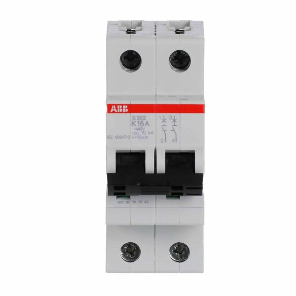 S200 "K" MINIINTERRUPTOR 2 POLOS, 16 A / S202-K16