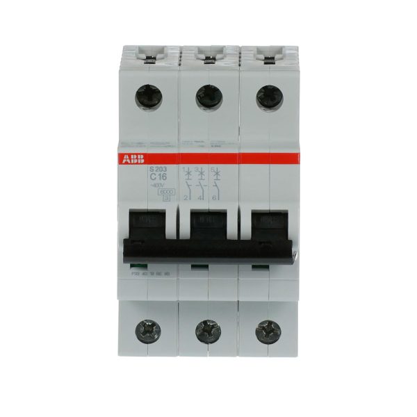 S200 "C" MINIINTERRUPTOR 3 POLOS, 16 A / S203-C16